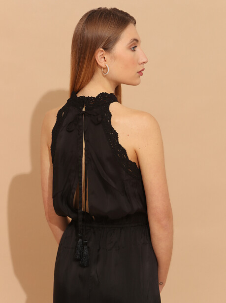 Midi wrap dress in habutai - 4