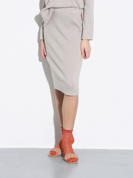 Longuette skirt in fabric stitch - 3