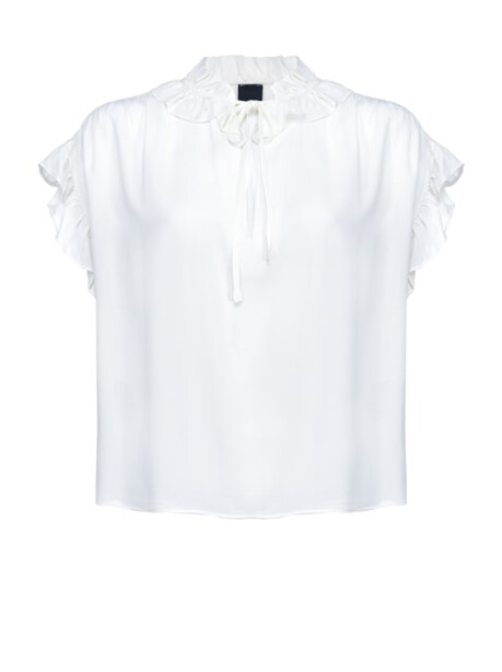 Sleeveless blouse with ruffles - 1