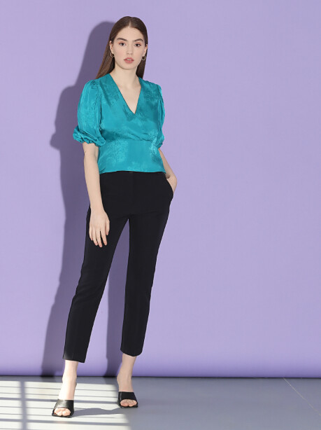 Blusa jacquard floreale - 5
