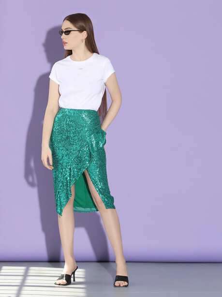 Square sequin midi skirt - 3