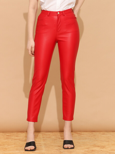 Pantaloni skinny effetto pelle - 4