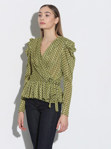 Blouse with side lacing - 4
