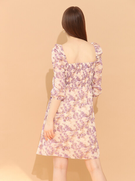 Short floral print dress - 6