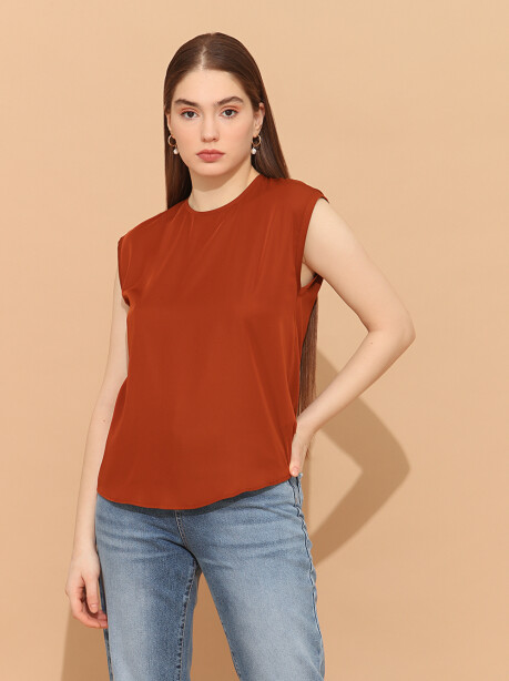 Blusa giromanica con spacco sul retro - 4