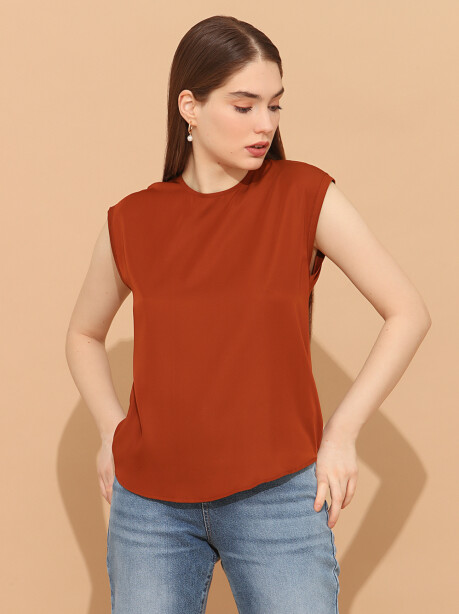 Blusa giromanica con spacco sul retro - 1