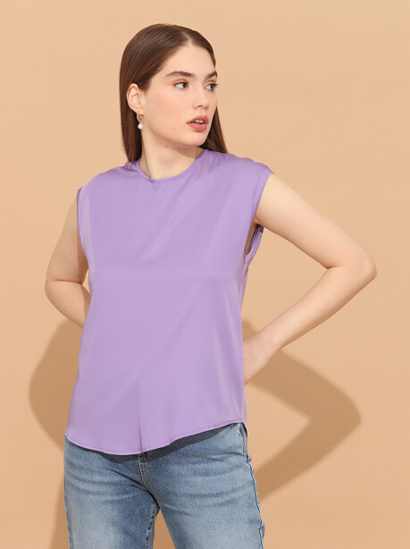 Blusa giromanica con spacco sul retro - 4