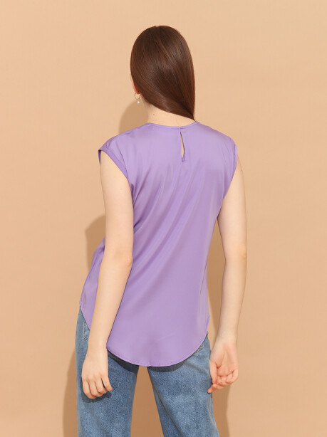 Blusa giromanica con spacco sul retro - 6