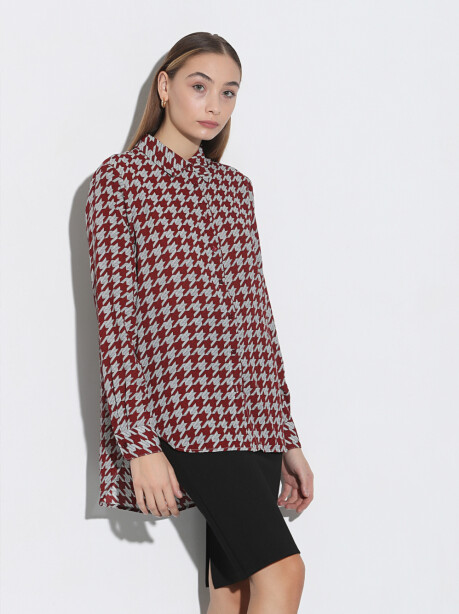 Soft shirt with houndstooth pattern - 4