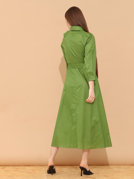 Cotton shirt dress with belt - 5