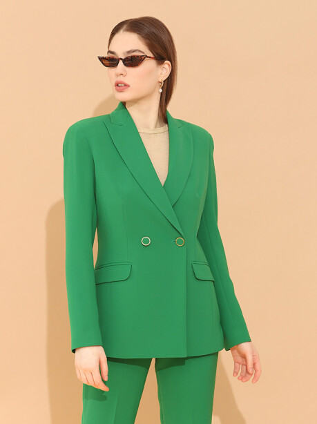 Double-breasted blazer in technical cady - 4