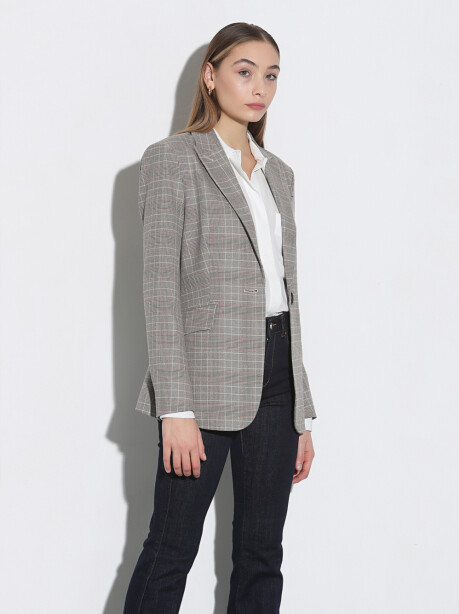 Single-breasted checked blazer - 4