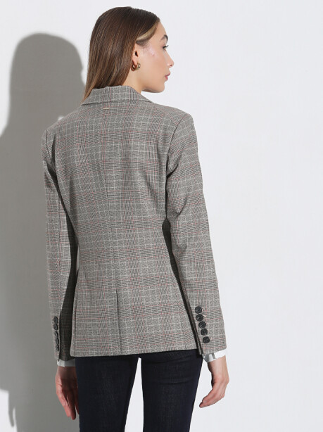 Single-breasted checked blazer - 3