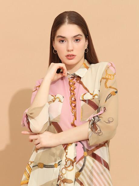 Patterned shirt model caftan - 6