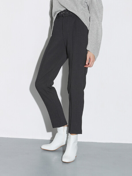 High-waisted trousers with belt - 4