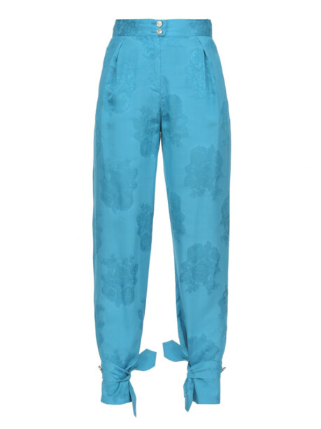 Pantaloni jacquard floreale - 1