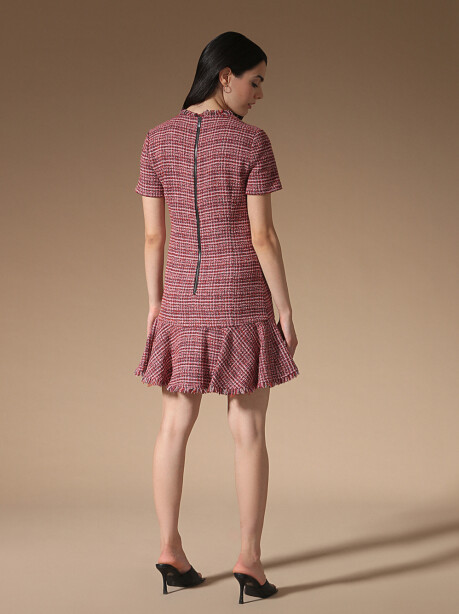 Short patterned bouclé dress - 2