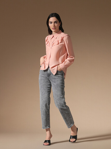 Blouse in habutai with ruffles - 4