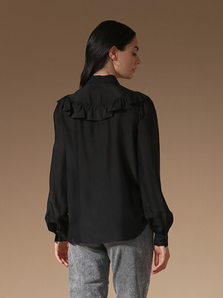 Blusa in habutai con volant - 2