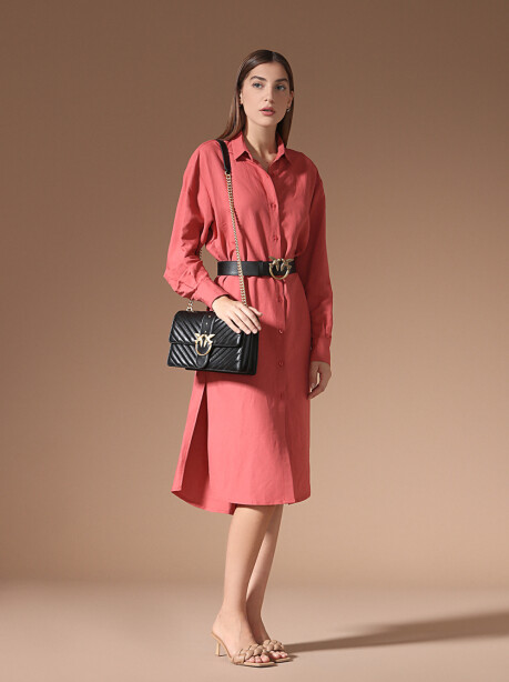 Linen shirt dress with slits - 3
