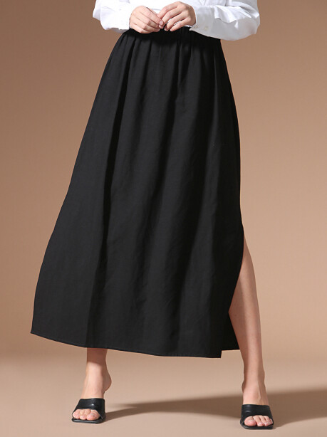 Skirt with slits in linen - 5