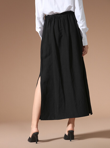 Skirt with slits in linen - 6