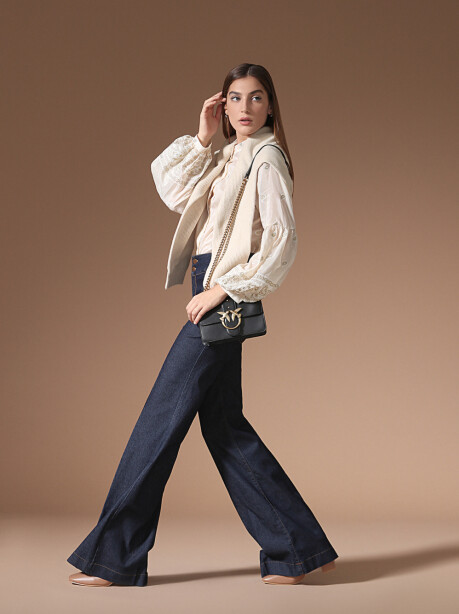 Jeans flare a vita alta con bottoni - 4