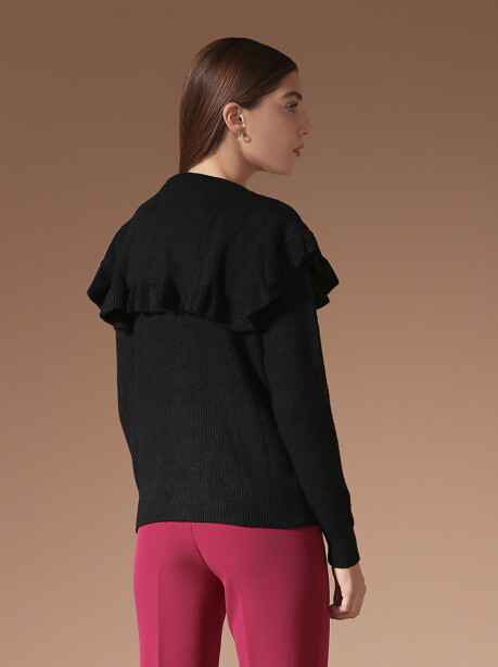 Maglia a costine con rouches - 2