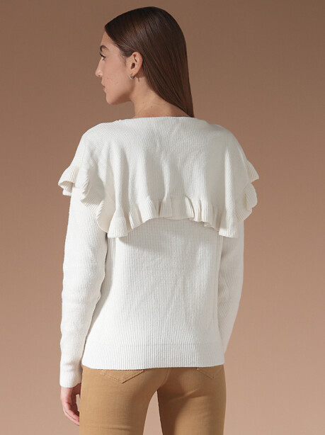 Maglia a costine con rouches - 2