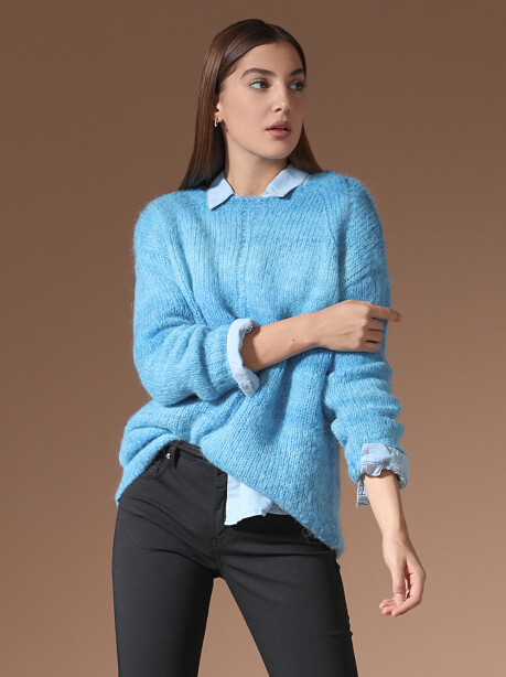 Maxi sweater in alpaca and mohair blend - 4