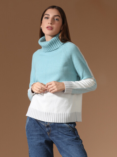 Cashmere blend inlay turtleneck - 5