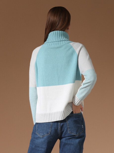 Cashmere blend inlay turtleneck - 6