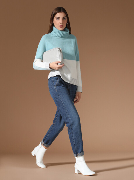 Cashmere blend inlay turtleneck - 4