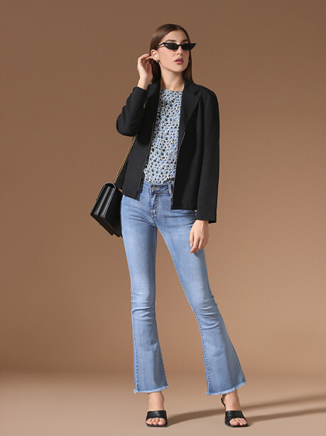 Jeans trombetta con frange - 4