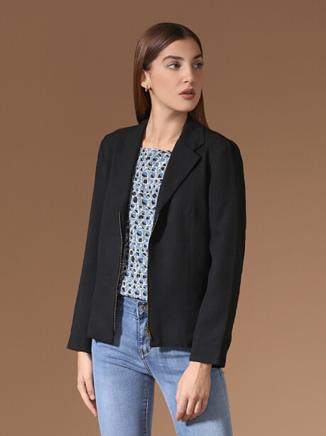 Blazer in lana con zip - 5