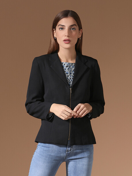 Wool blazer with zip - 4