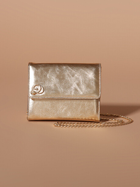 Pochette in pelle oro - 1