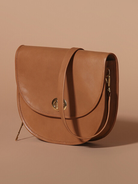 Borsa modello tolfa in pelle cognac - 4