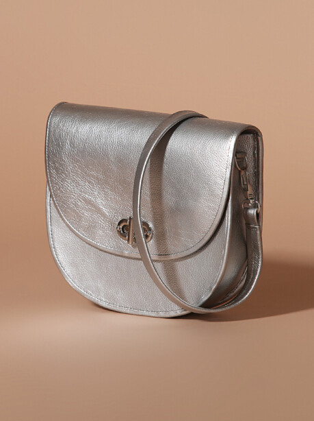 Tolfa model bag in silver leather - 4