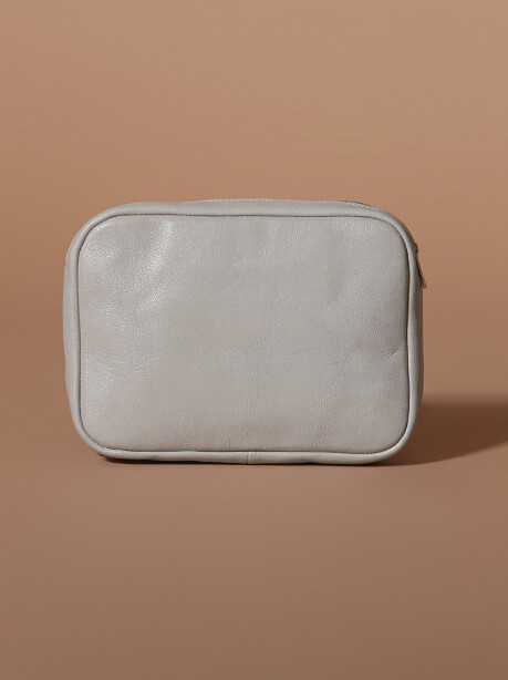 Grey handbag with leather band - 2
