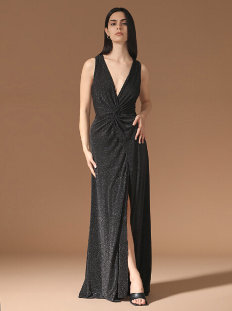 Elegant dress with knot drape - 5