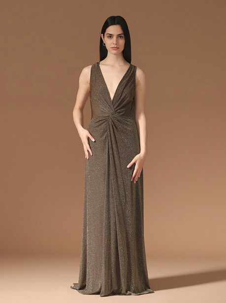 Elegant dress with knot drape - 6