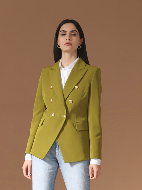 Six-button military model blazer - 5