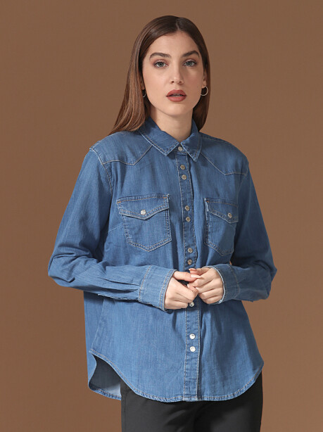 Camicia in denim twill leggero - 3