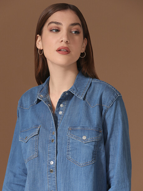 Camicia in denim twill leggero - 4