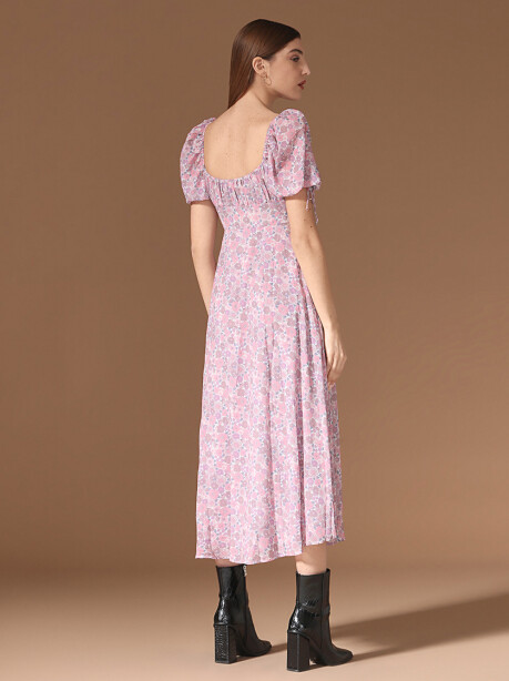 Floral print chiffon midi dress - 6