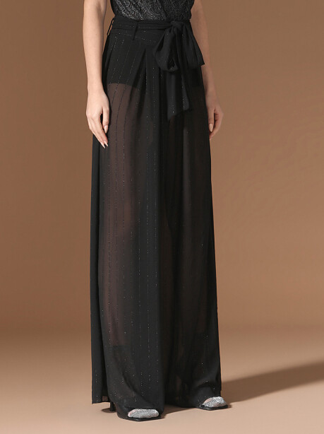 Lurex pinstripe palazzo trousers - 4