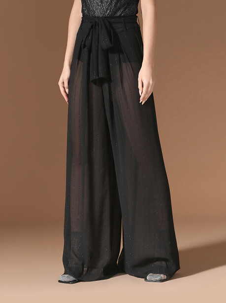 Lurex pinstripe palazzo trousers - 6