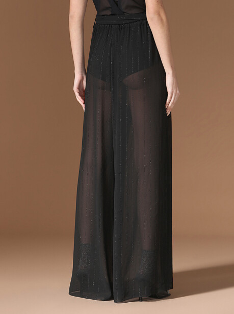 Lurex pinstripe palazzo trousers - 5