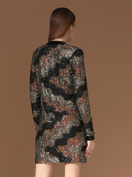 Full sequin mini dress - 5